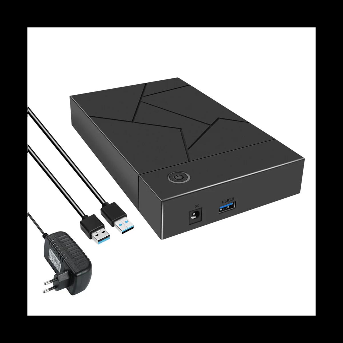 HDD Ŭ USB 3.0 SATA ϵ ̺ ̽ SSD Ŭ, ܺ ָ Ʈ ϵ ̺ ũ ڽ-EU ÷, 3.5 ġ